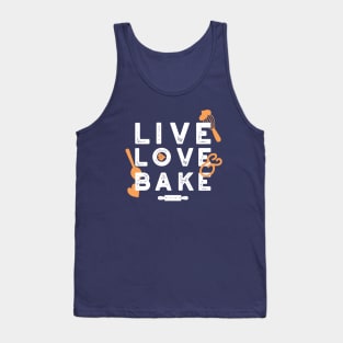 Live Love Bake Cute Baker Life Quotes II Tank Top